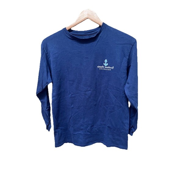 Simply Southern Girls size Y L Hope Anchors The Soul Long Sleeve T-Shirt Blue - Picture 1 of 5